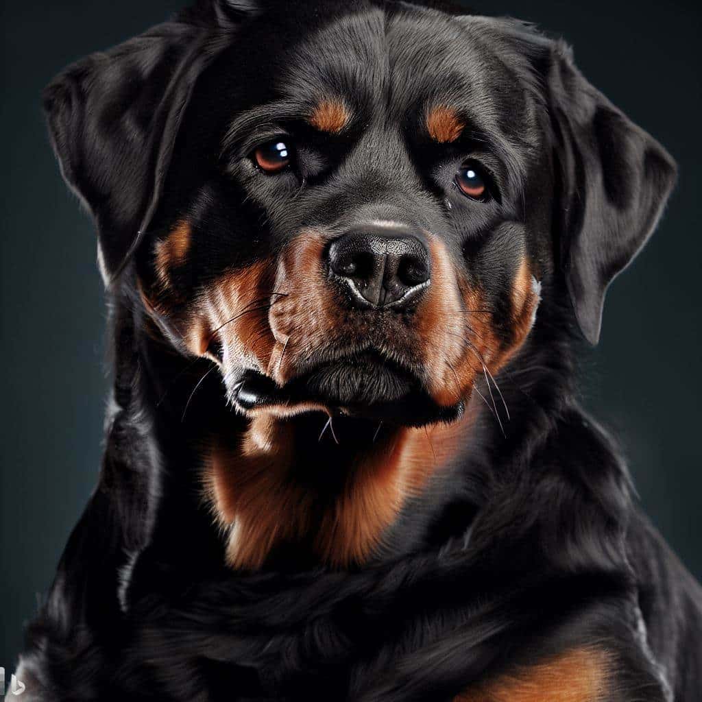 A happy and healthy Rottweiler