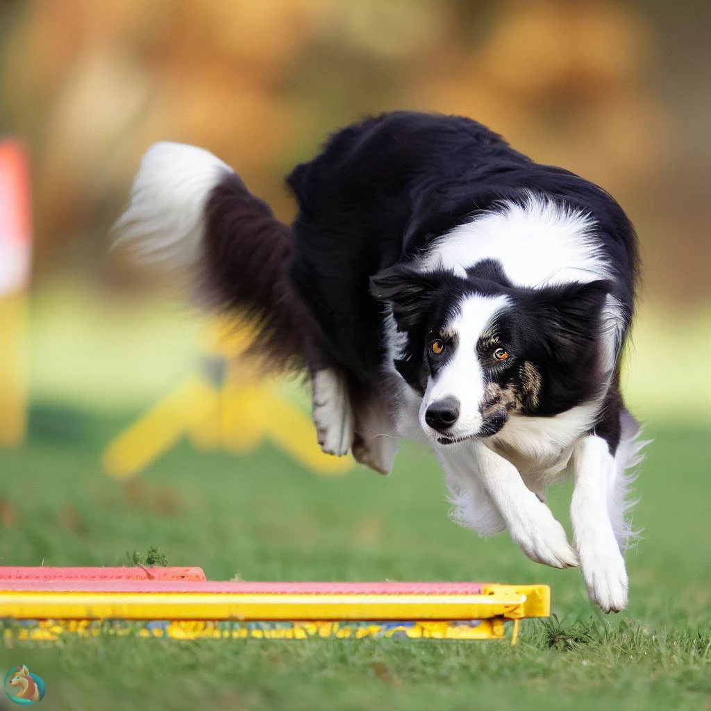 border collie realizando una tarea de agilidad