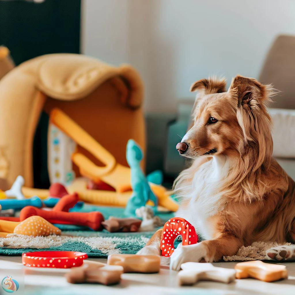 perro disfrutando de su área de juegos en casa