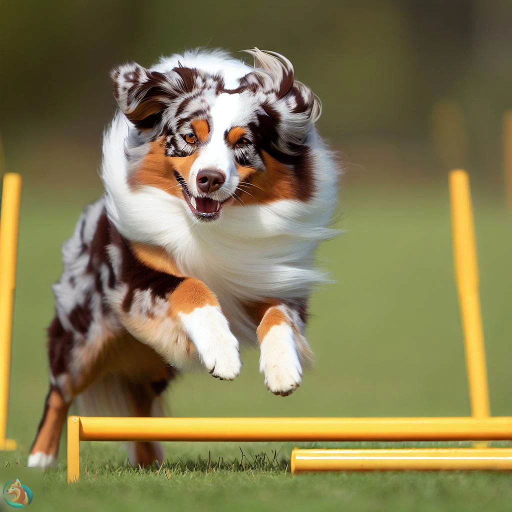 perro participando en un entrenamiento de agility