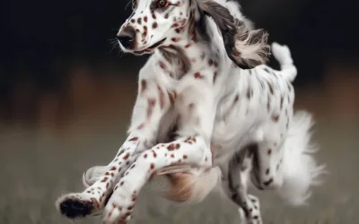 an english setter running with elegance and grace